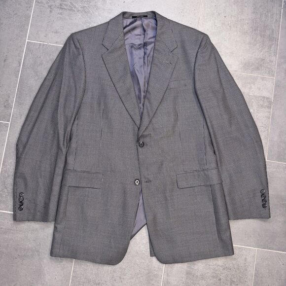 Hart Schaffner Marx Men’s 40L Sport Coat - Gray Houndstooth - Two-Button - Picture 1 of 10